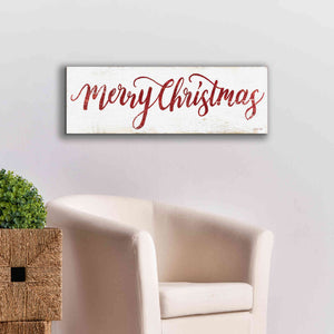 'Merry Christmas Cursive' by Cindy Jacobs, Canvas Wall Art,36 x 12