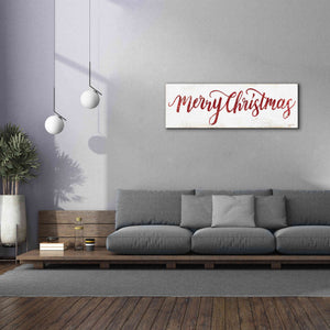'Merry Christmas Cursive' by Cindy Jacobs, Canvas Wall Art,60 x 20