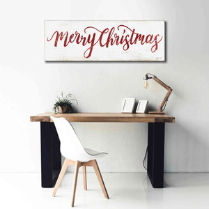 'Merry Christmas Cursive' by Cindy Jacobs, Canvas Wall Art,60 x 20