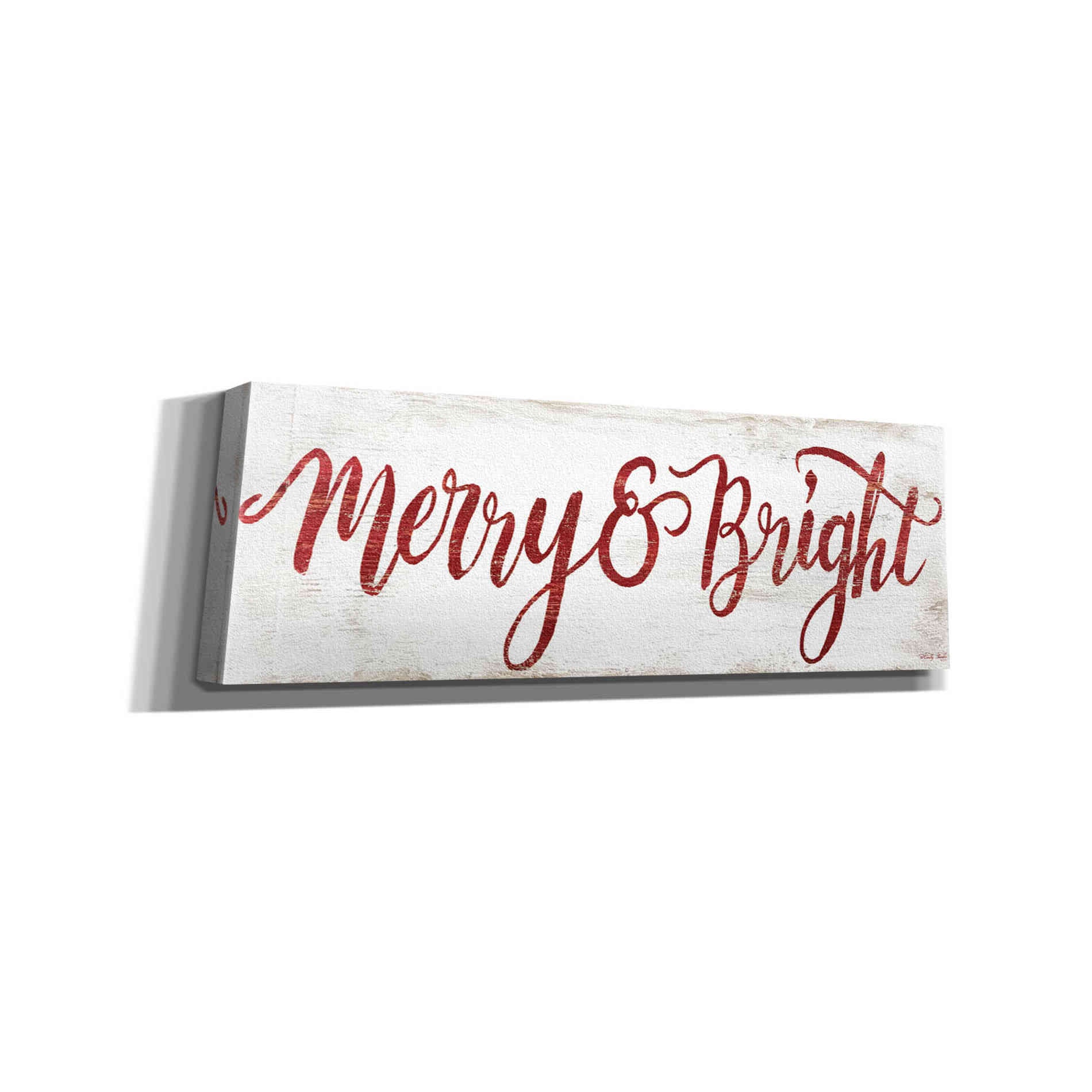 'Merry & Bright Cursive' by Cindy Jacobs, Canvas Wall Art