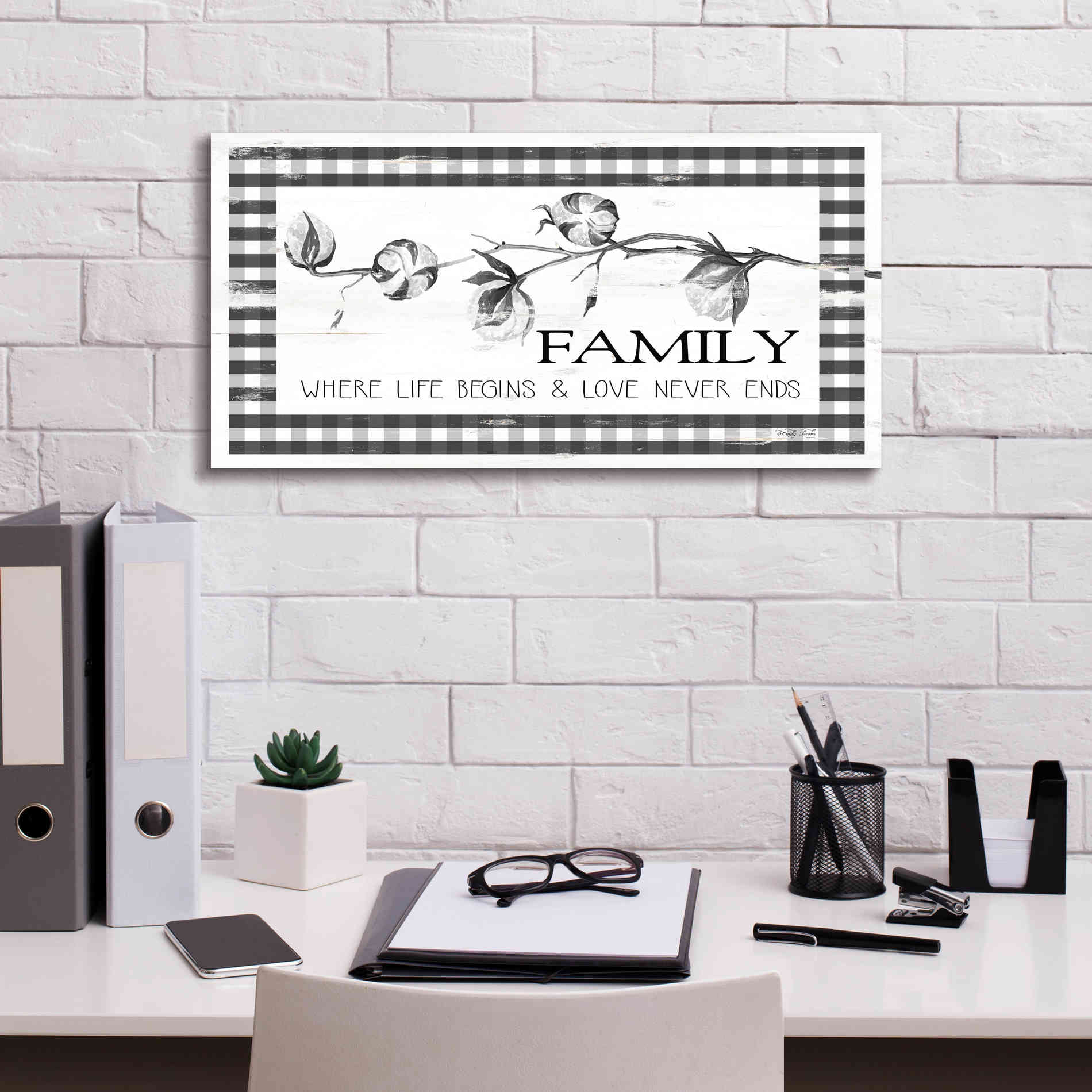 'Family Plaid' by Cindy Jacobs, Canvas Wall Art,24 x 12