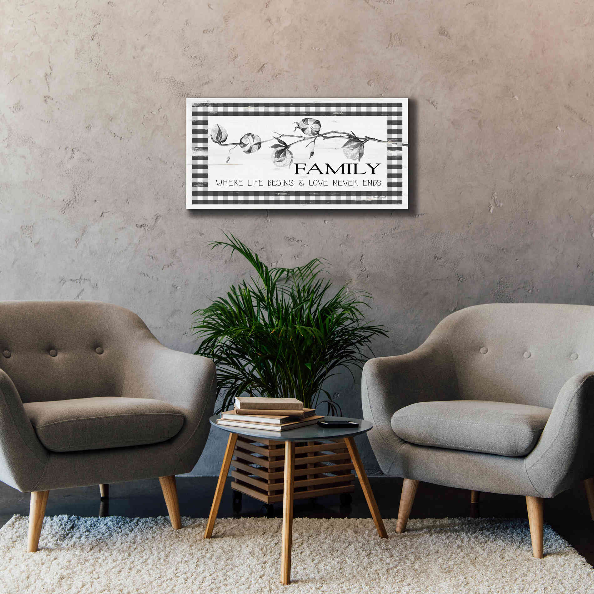 'Family Plaid' by Cindy Jacobs, Canvas Wall Art,40 x 20