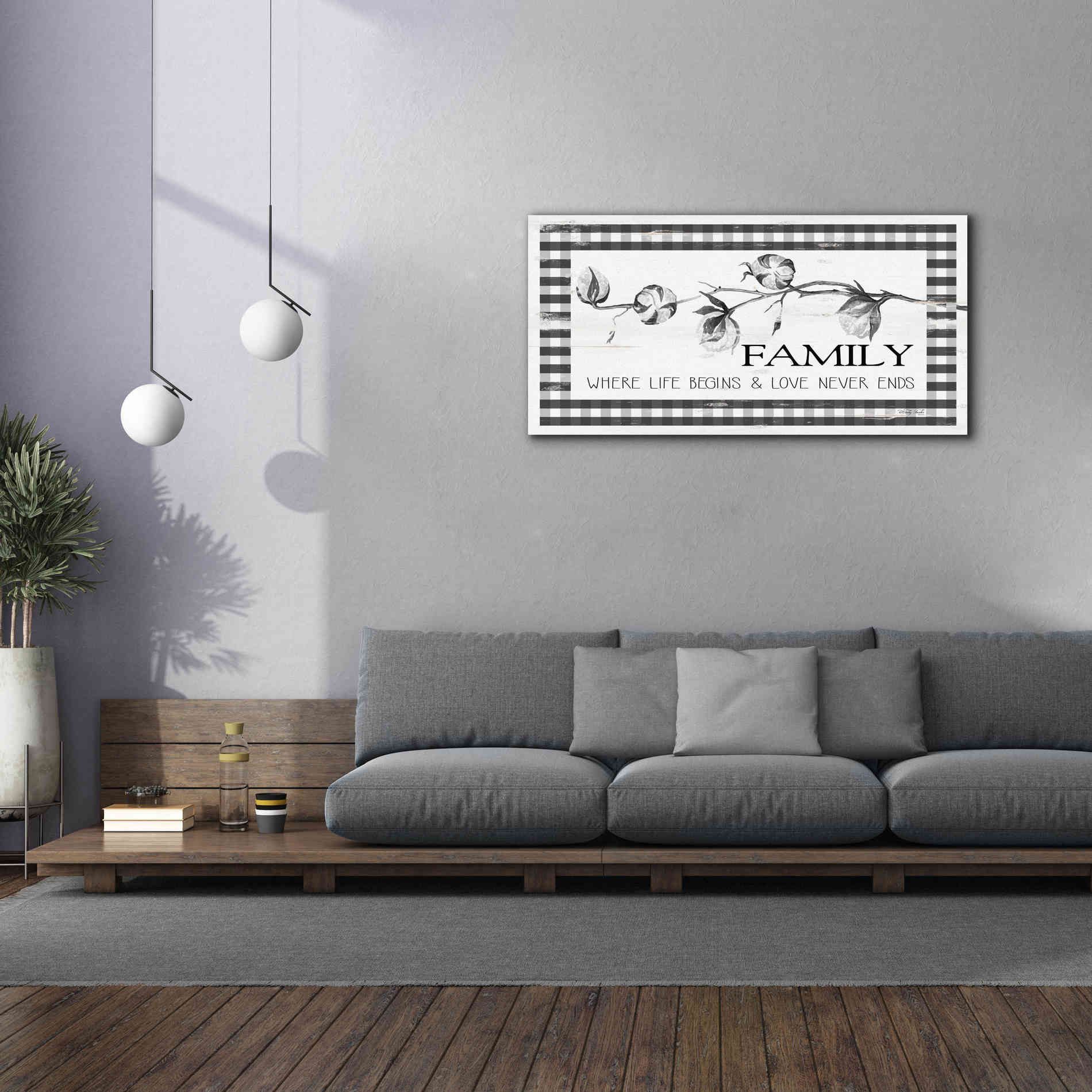 'Family Plaid' by Cindy Jacobs, Canvas Wall Art,60 x 30