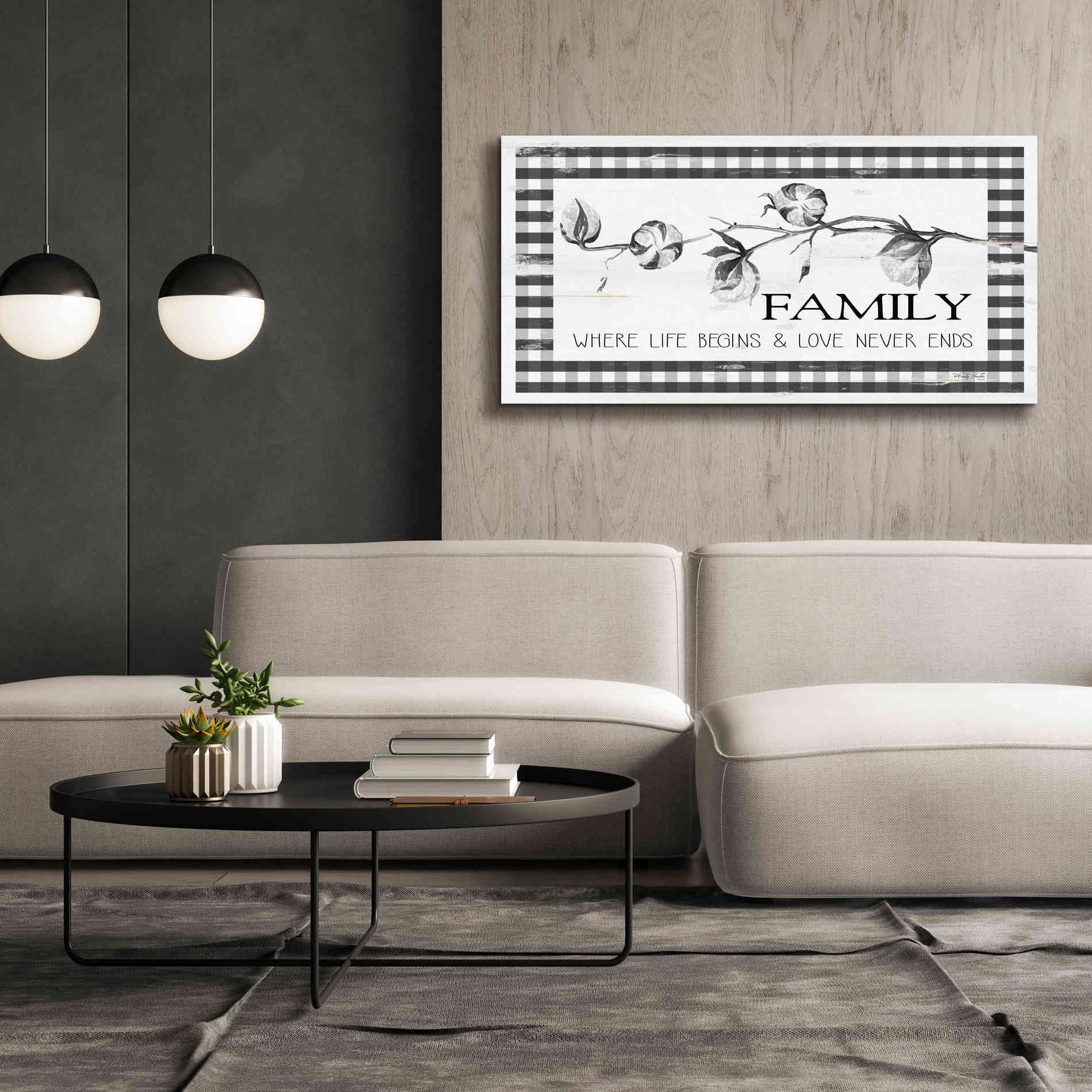 'Family Plaid' by Cindy Jacobs, Canvas Wall Art,60 x 30