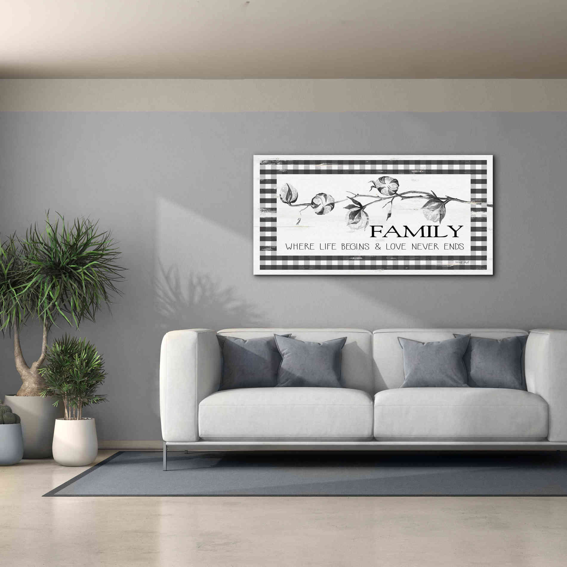 'Family Plaid' by Cindy Jacobs, Canvas Wall Art,60 x 30