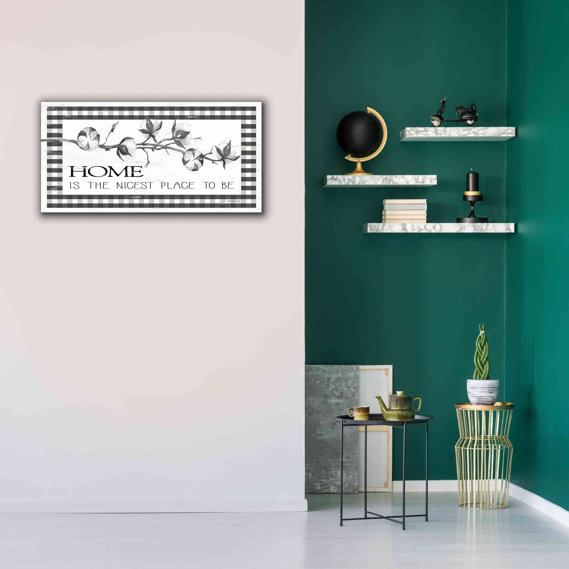 'Home Plaid' by Cindy Jacobs, Canvas Wall Art,40 x 20
