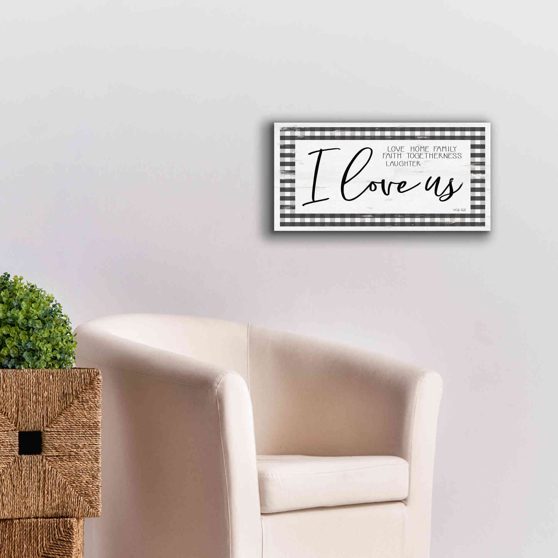 'I Love Us' by Cindy Jacobs, Canvas Wall Art,24 x 12