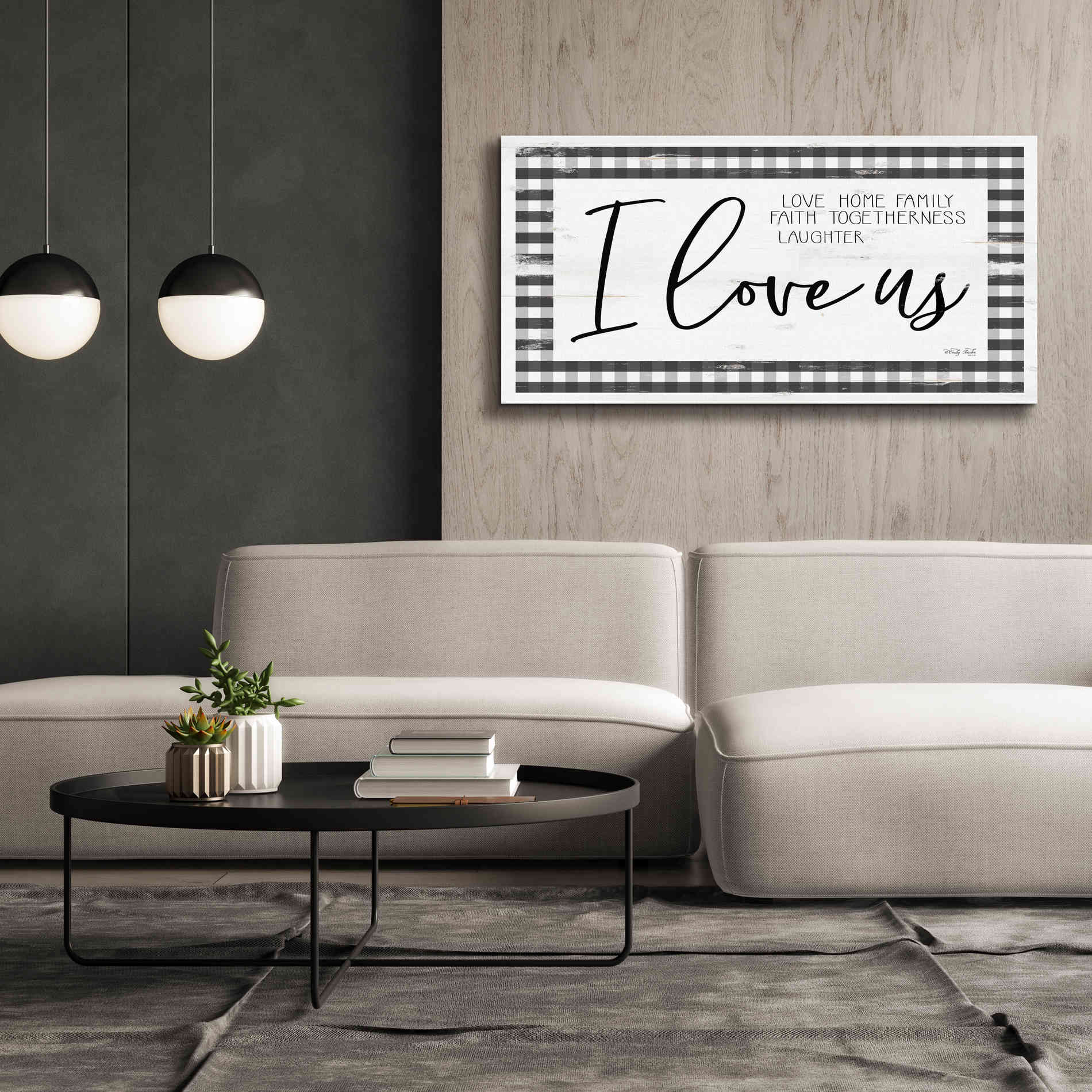 'I Love Us' by Cindy Jacobs, Canvas Wall Art,60 x 30