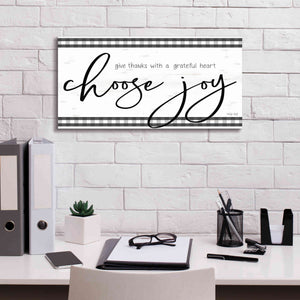 'Choose Joy Plaid' by Cindy Jacobs, Canvas Wall Art,24 x 12