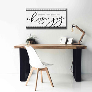 'Choose Joy Plaid' by Cindy Jacobs, Canvas Wall Art,40 x 20