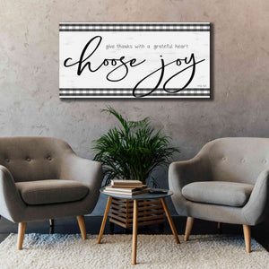 'Choose Joy Plaid' by Cindy Jacobs, Canvas Wall Art,60 x 30