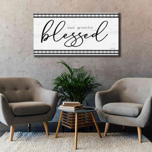 'Blessed and Grateful Plaid' by Cindy Jacobs, Canvas Wall Art,60 x 30