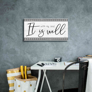 'It is Well Plaid' by Cindy Jacobs, Canvas Wall Art,24 x 12