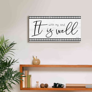 'It is Well Plaid' by Cindy Jacobs, Canvas Wall Art,24 x 12