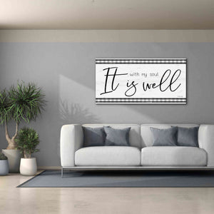 'It is Well Plaid' by Cindy Jacobs, Canvas Wall Art,60 x 30