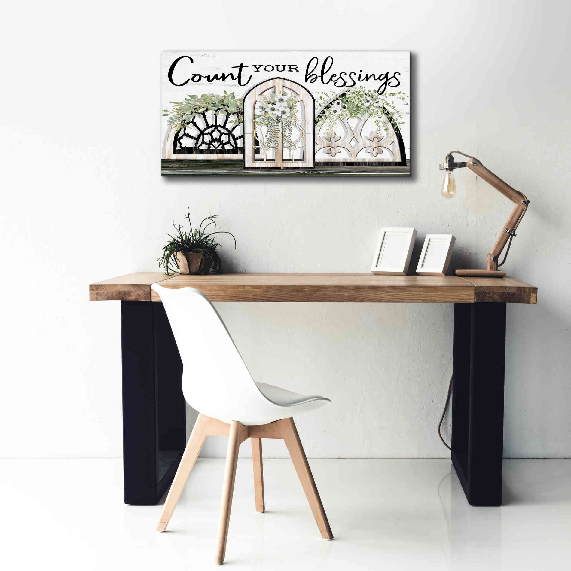 'Count Your Blessings' by Cindy Jacobs, Canvas Wall Art,40 x 20