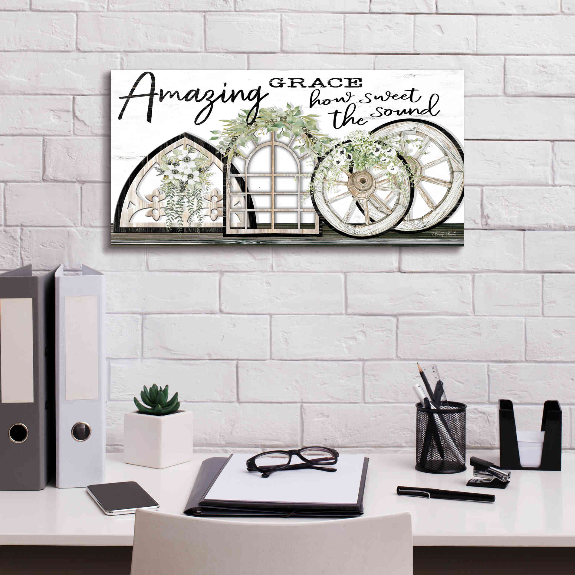 'Amazing Grace' by Cindy Jacobs, Canvas Wall Art,24 x 12