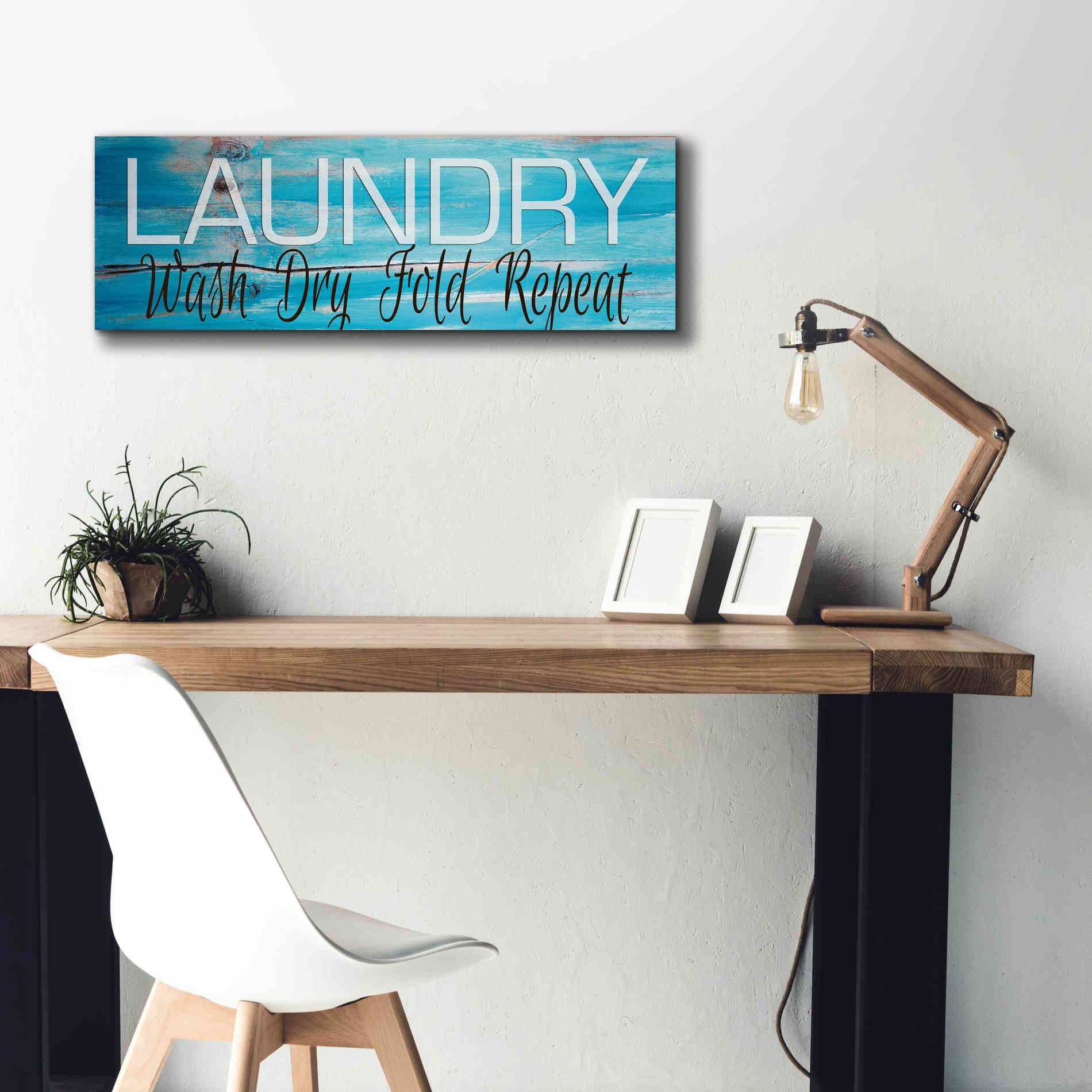 'Laundry - Wash, Dry, Fold, Repeat 2' by Cindy Jacobs, Canvas Wall Art,36 x 12