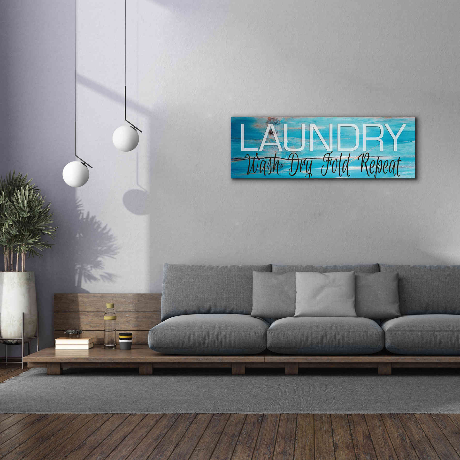 'Laundry - Wash, Dry, Fold, Repeat 2' by Cindy Jacobs, Canvas Wall Art,60 x 20
