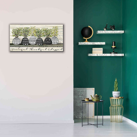 Image of 'Grateful Mud Cloth Vase' by Cindy Jacobs, Canvas Wall Art,40 x 20