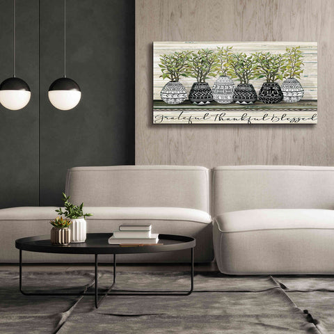 Image of 'Grateful Mud Cloth Vase' by Cindy Jacobs, Canvas Wall Art,60 x 30