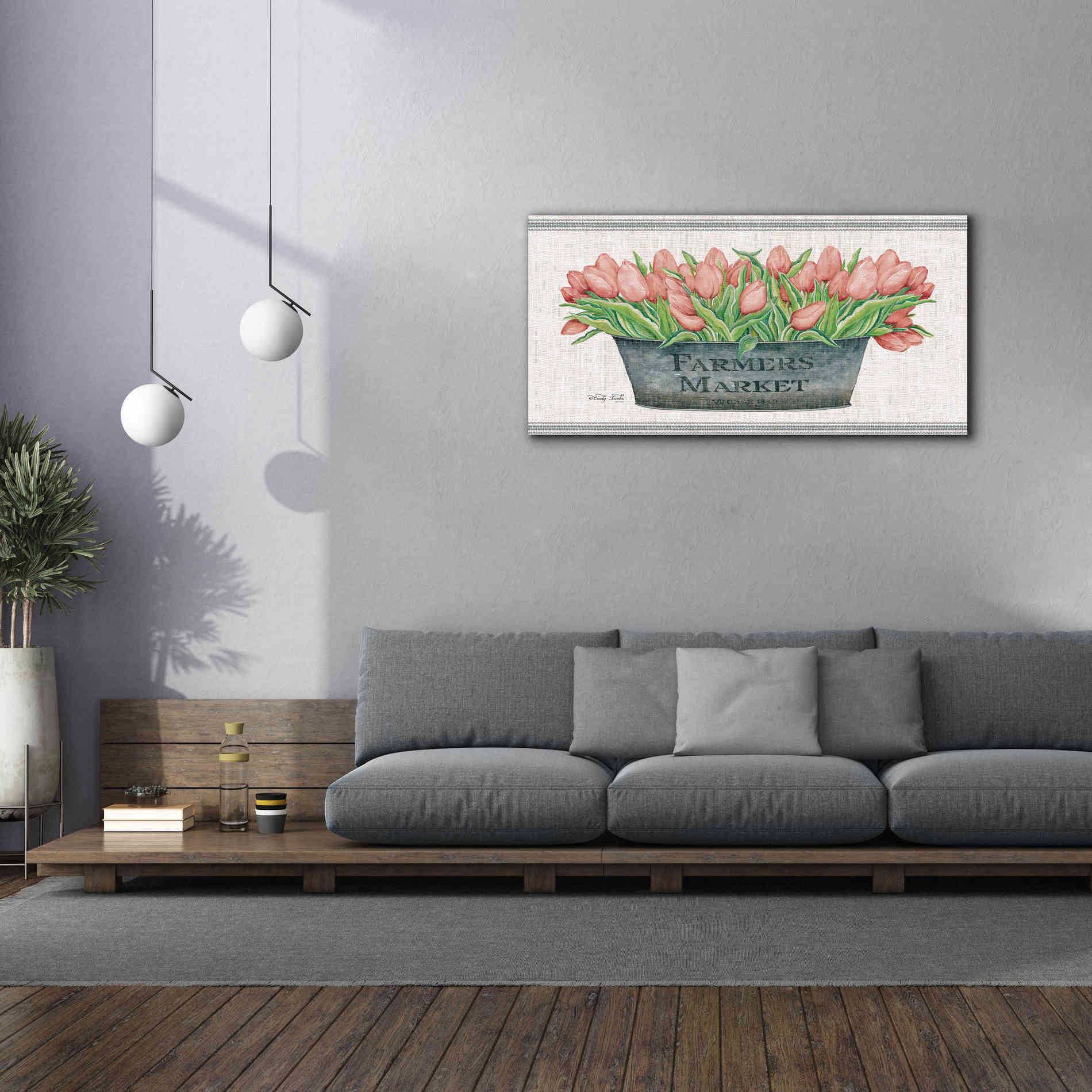 'Farmer's Market Blush Tulips' by Cindy Jacobs, Canvas Wall Art,60 x 30