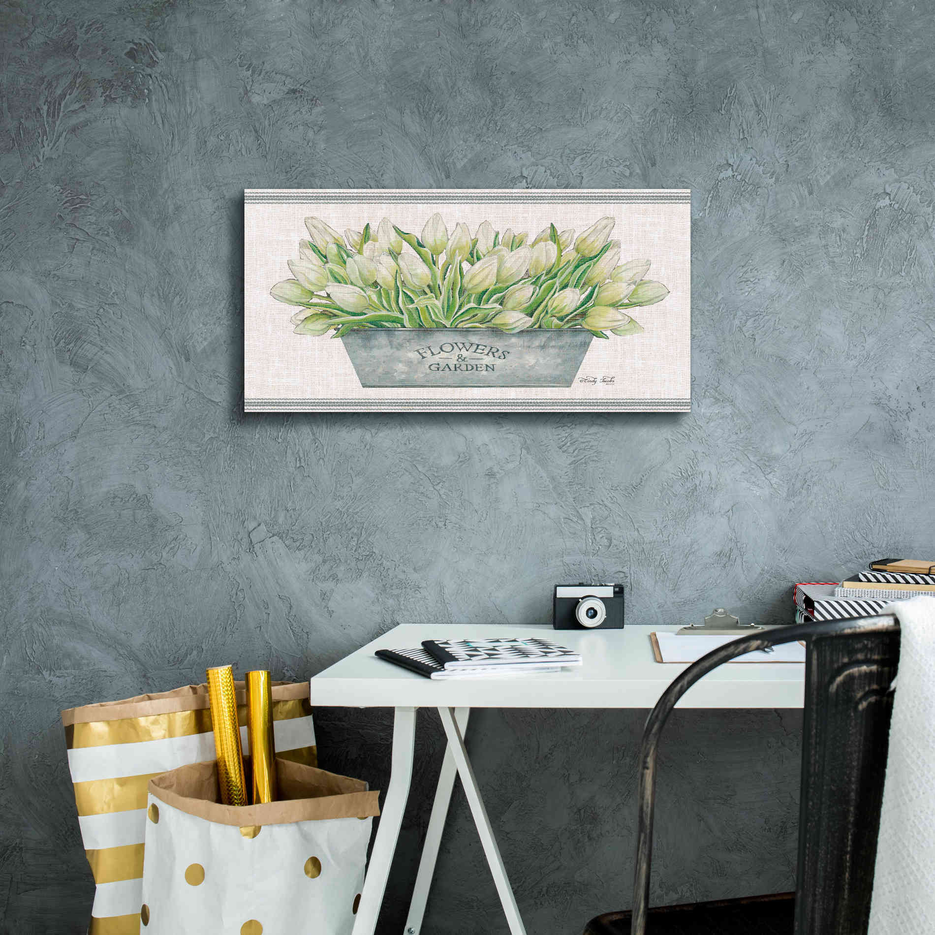 'Flowers & Garden White Tulips' by Cindy Jacobs, Canvas Wall Art,24 x 12