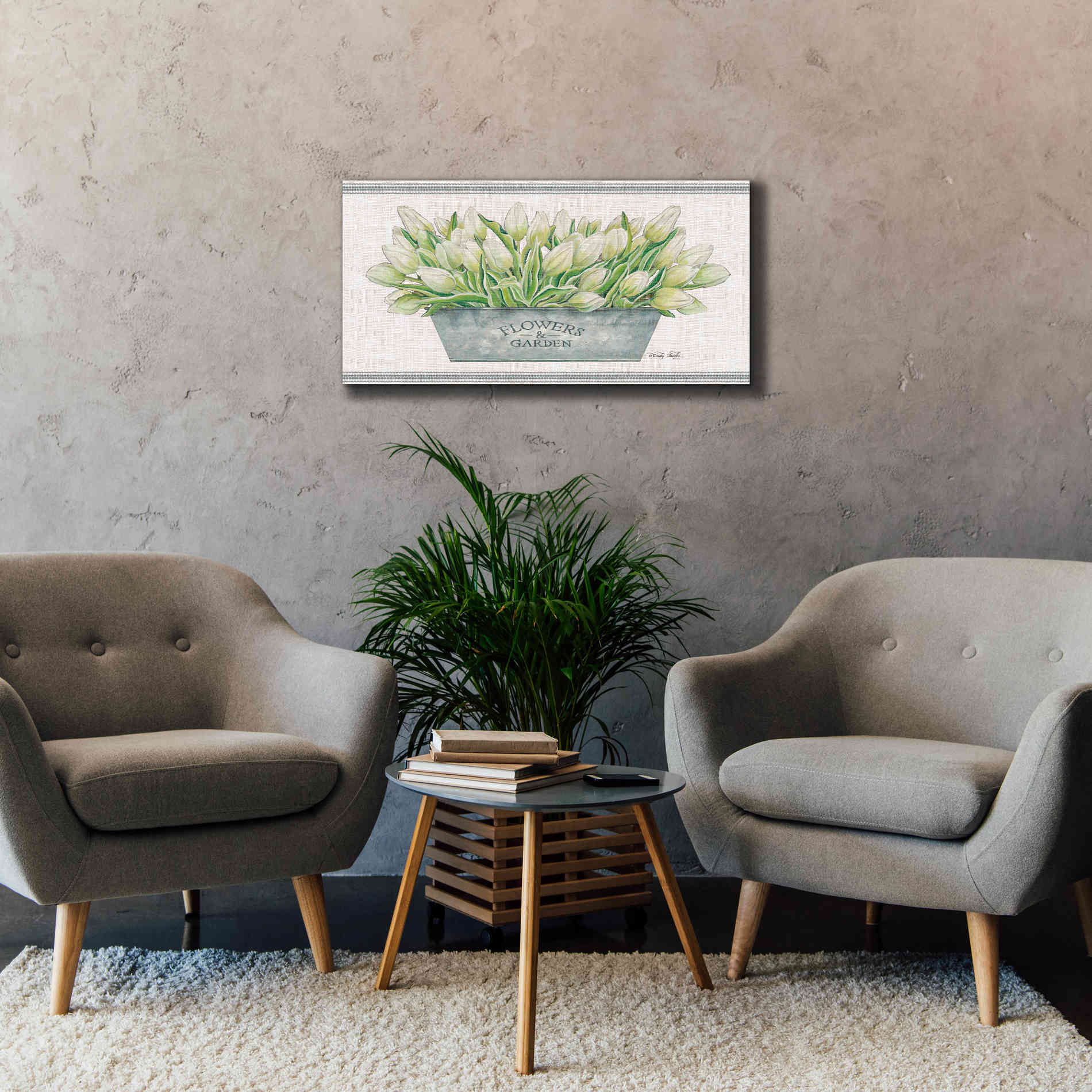 'Flowers & Garden White Tulips' by Cindy Jacobs, Canvas Wall Art,40 x 20