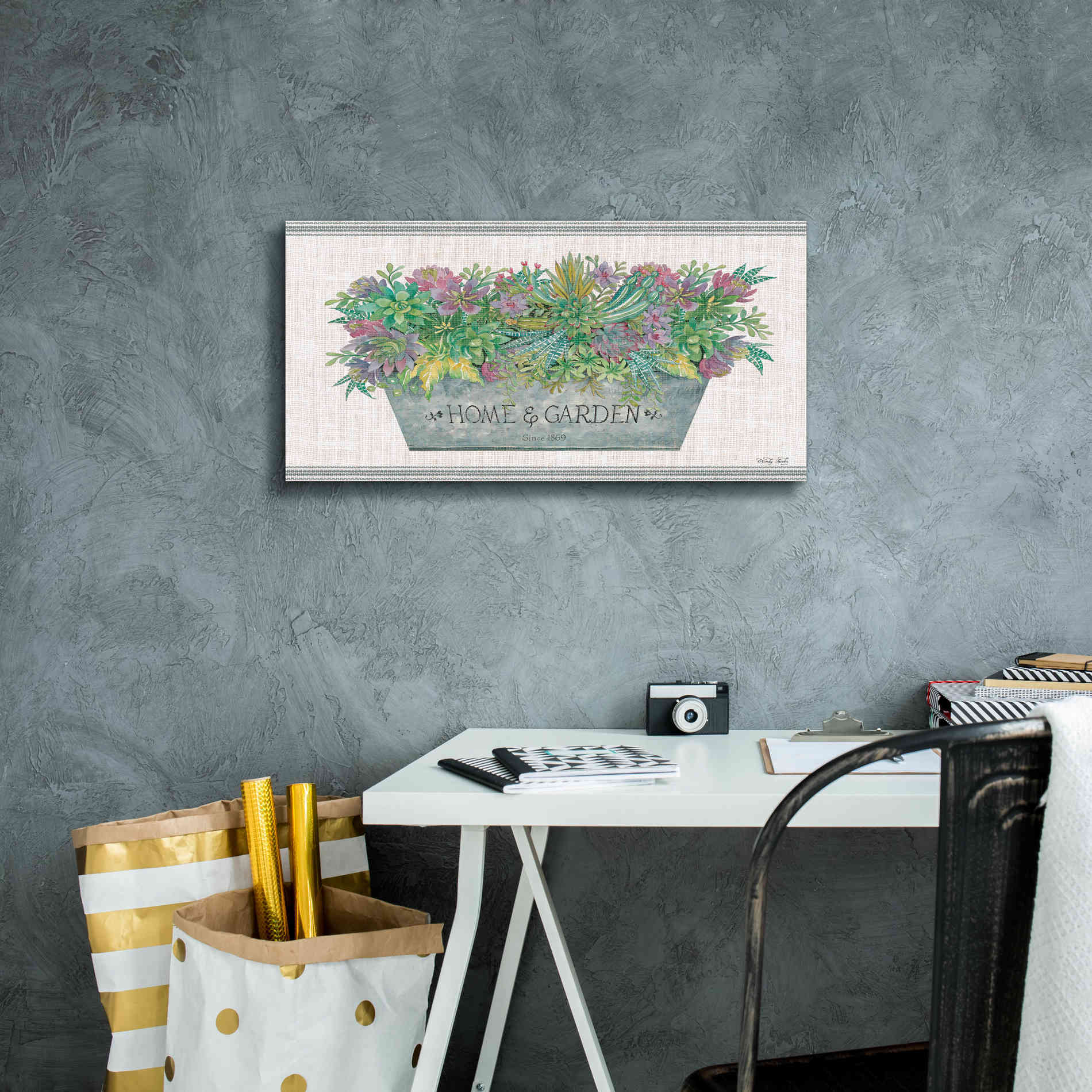 'Home & Garden' by Cindy Jacobs, Canvas Wall Art,24 x 12