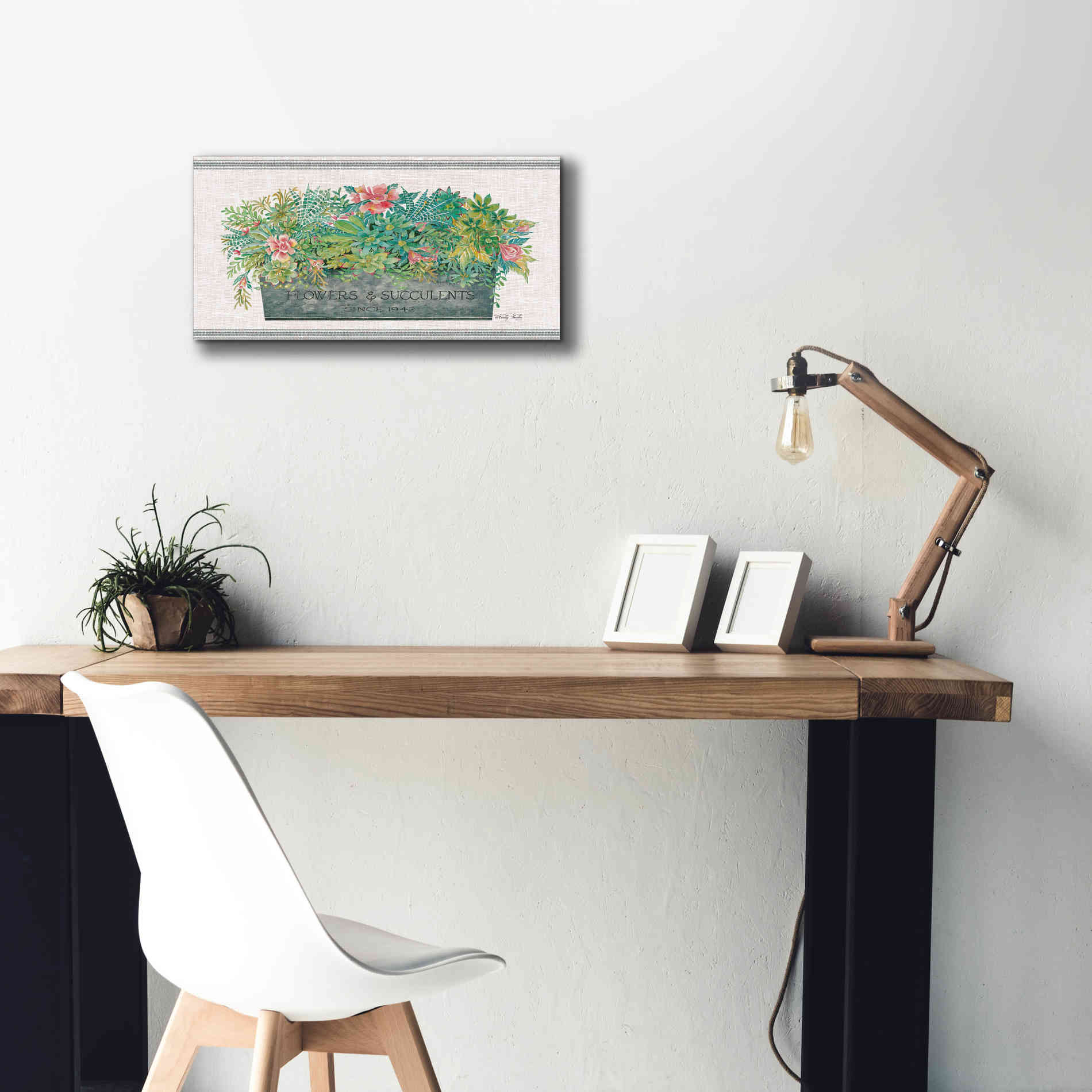 'Flowers & Succulents' by Cindy Jacobs, Canvas Wall Art,24 x 12