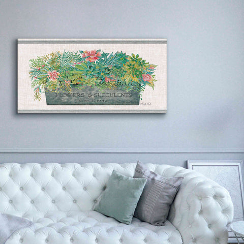 Image of 'Flowers & Succulents' by Cindy Jacobs, Canvas Wall Art,60 x 30