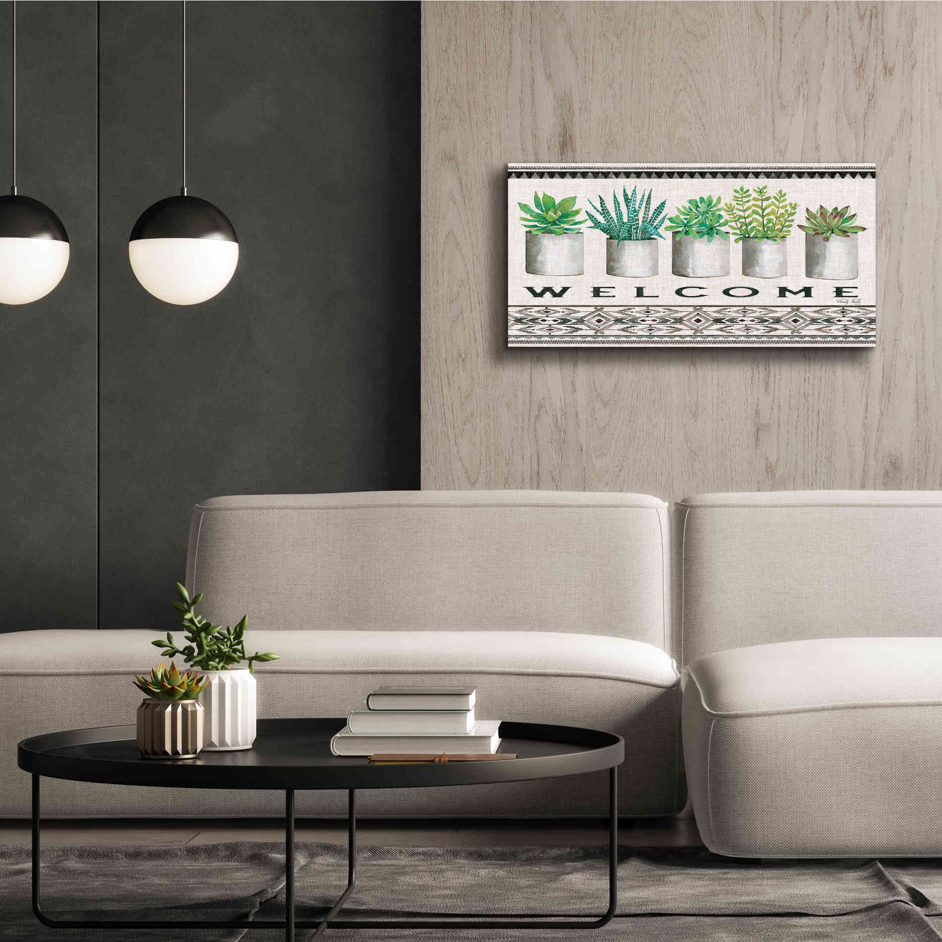 'Native Welcome' by Cindy Jacobs, Canvas Wall Art,40 x 20