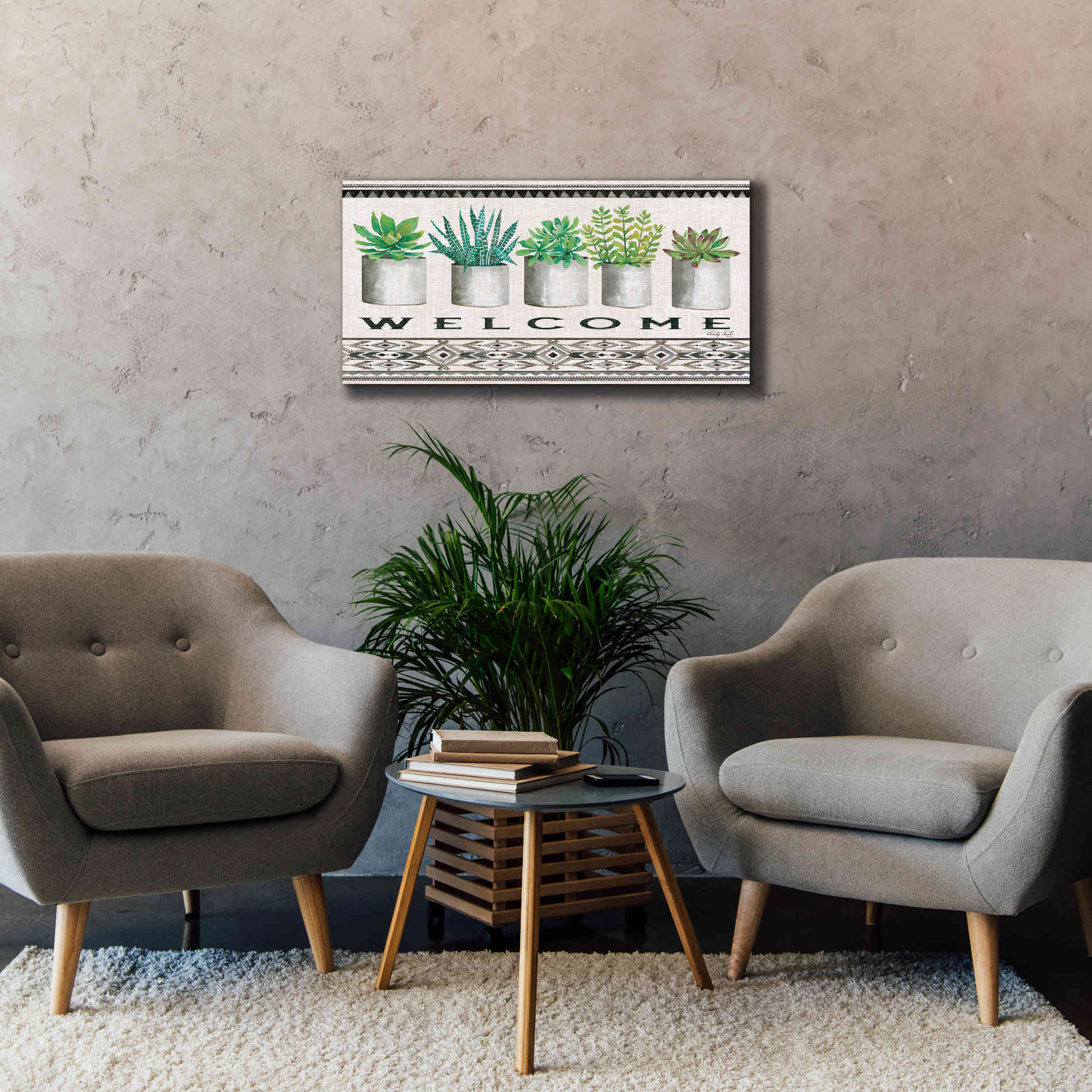 'Native Welcome' by Cindy Jacobs, Canvas Wall Art,40 x 20
