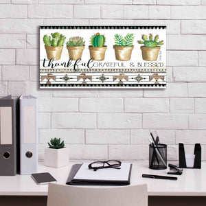 'Native Thankful Grateful' by Cindy Jacobs, Canvas Wall Art,24 x 12