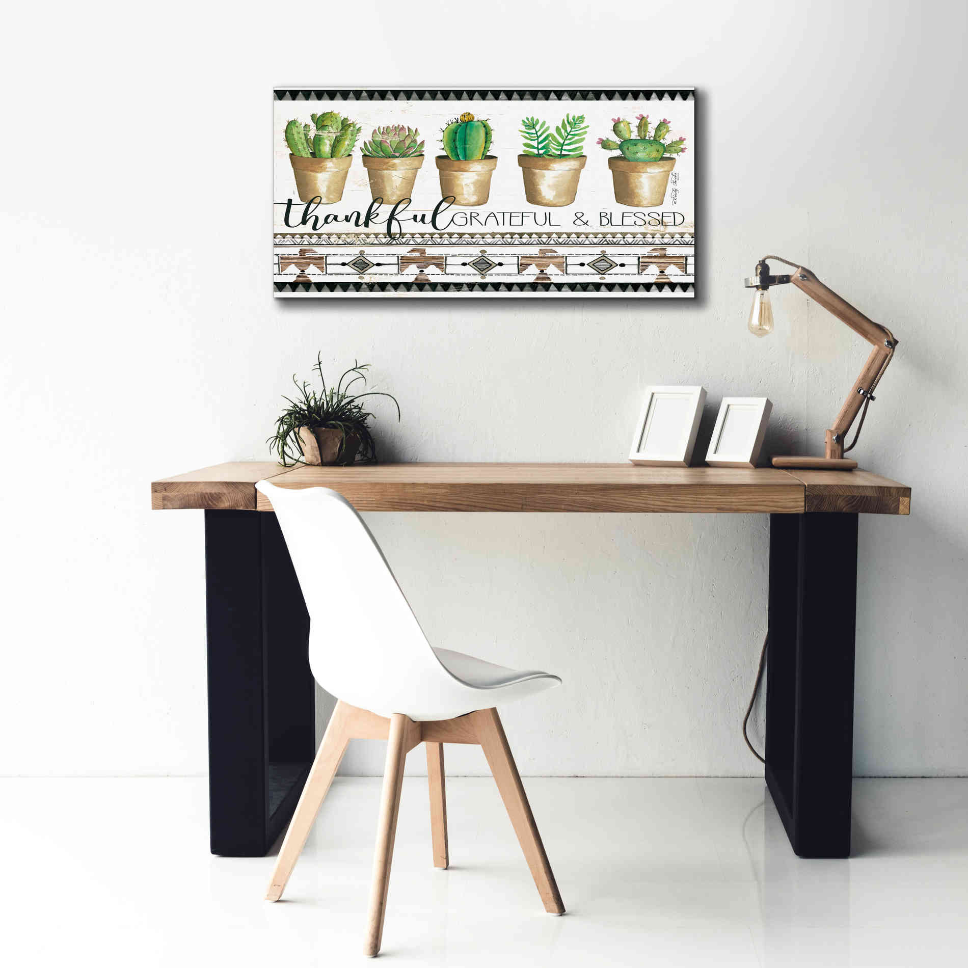 'Native Thankful Grateful' by Cindy Jacobs, Canvas Wall Art,40 x 20