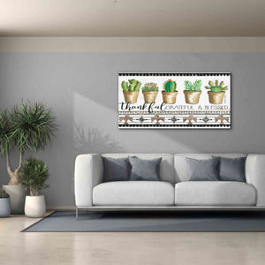 'Native Thankful Grateful' by Cindy Jacobs, Canvas Wall Art,60 x 30
