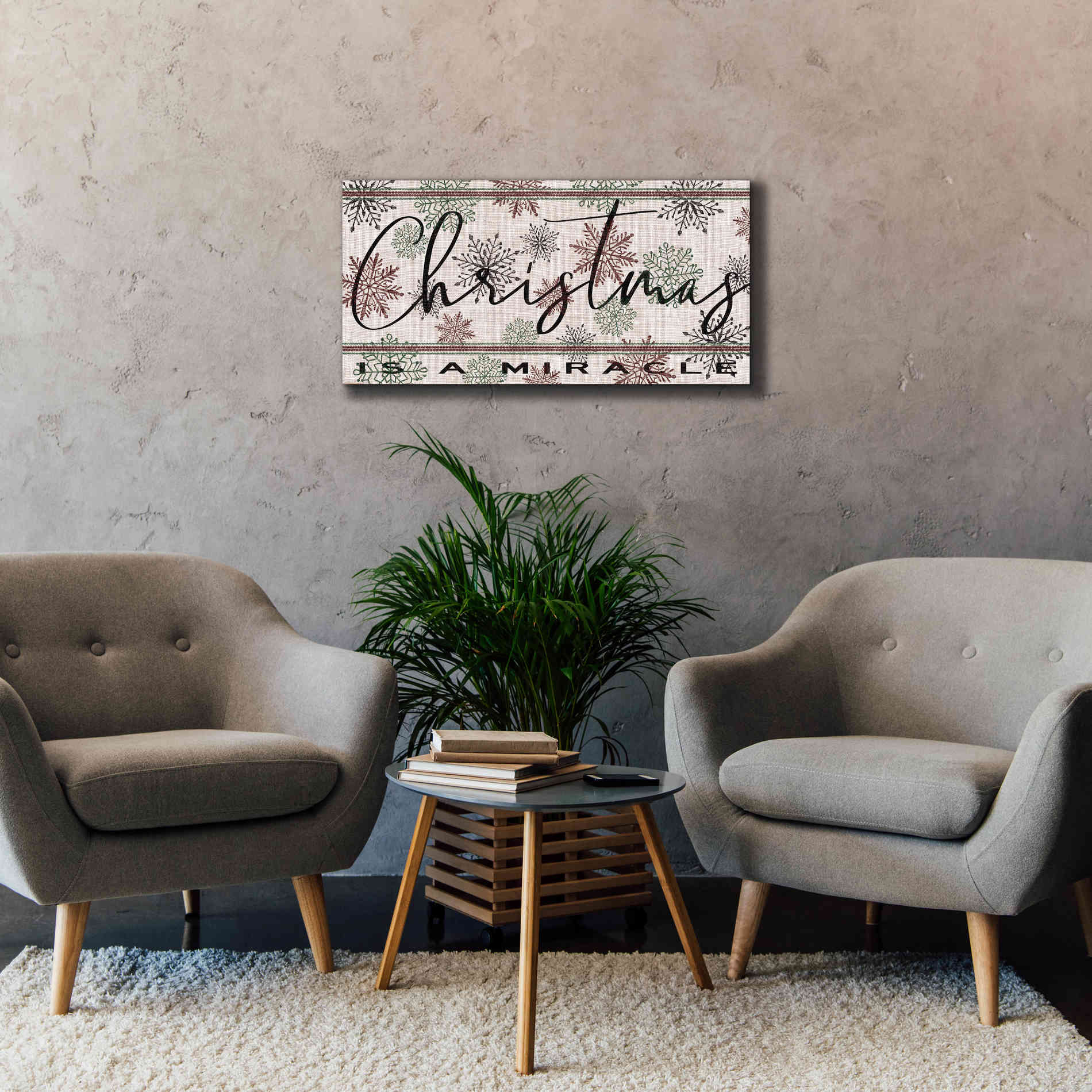 'Christmas is a Miracle' by Cindy Jacobs, Canvas Wall Art,40 x 20