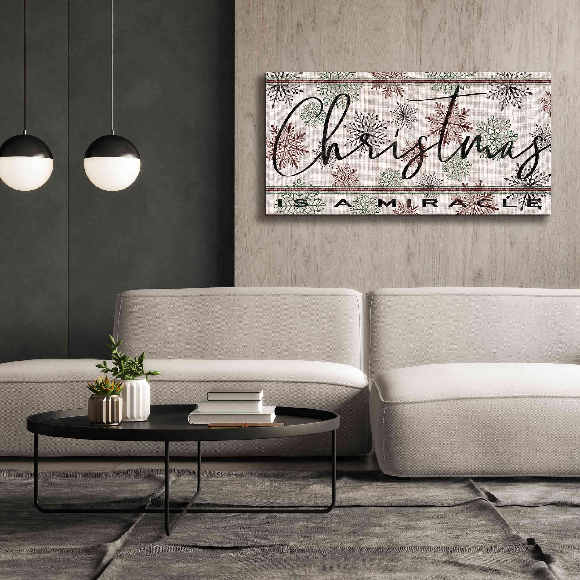'Christmas is a Miracle' by Cindy Jacobs, Canvas Wall Art,60 x 30