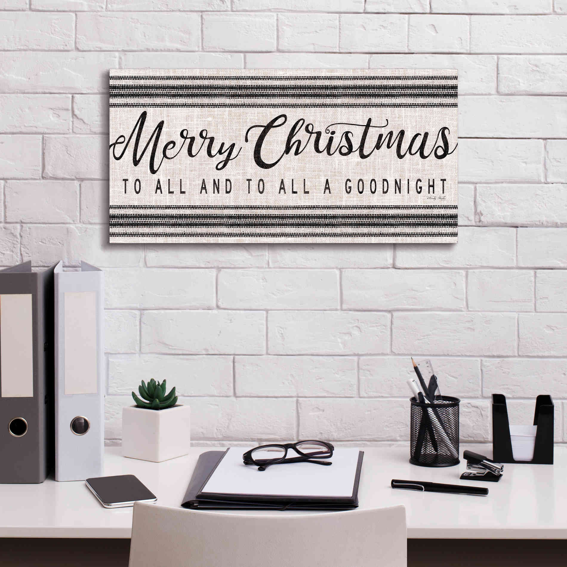 'Merry Christmas to All' by Cindy Jacobs, Canvas Wall Art,24 x 12