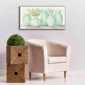 'Mint Vases' by Cindy Jacobs, Canvas Wall Art,40 x 20