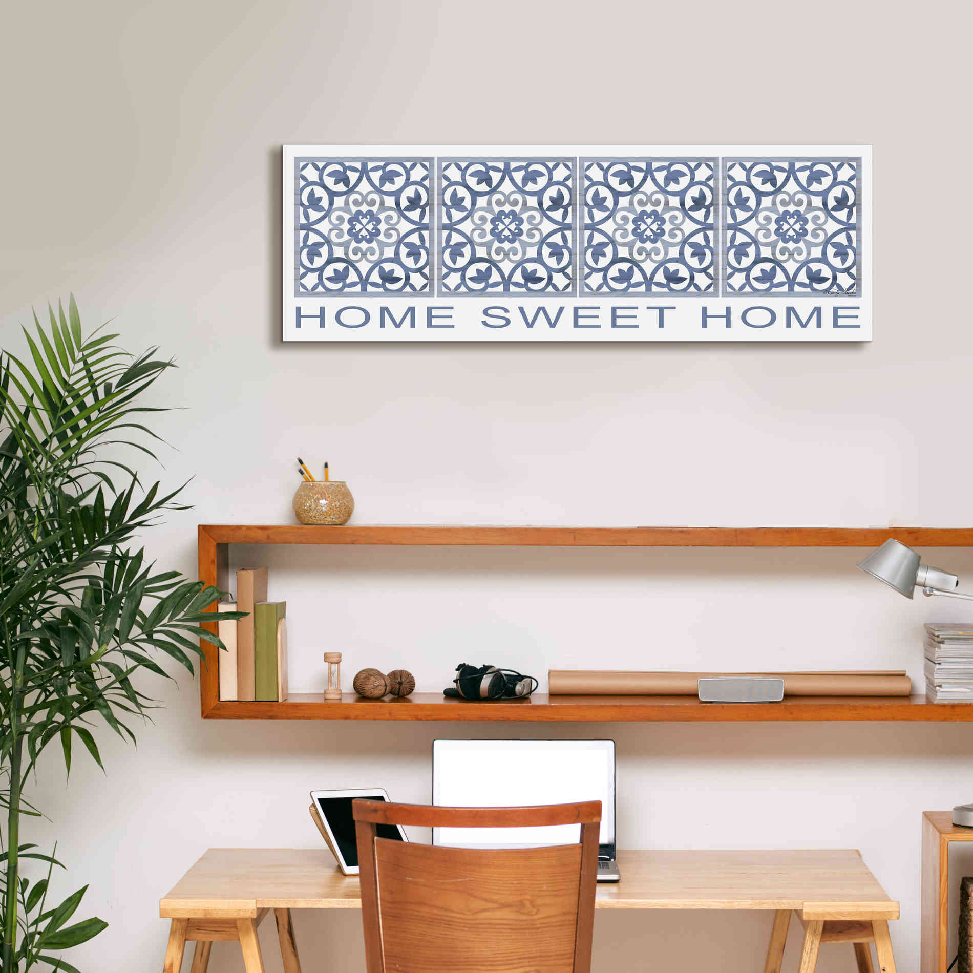 'Home Sweet Home Pattern' by Cindy Jacobs, Canvas Wall Art,36 x 12