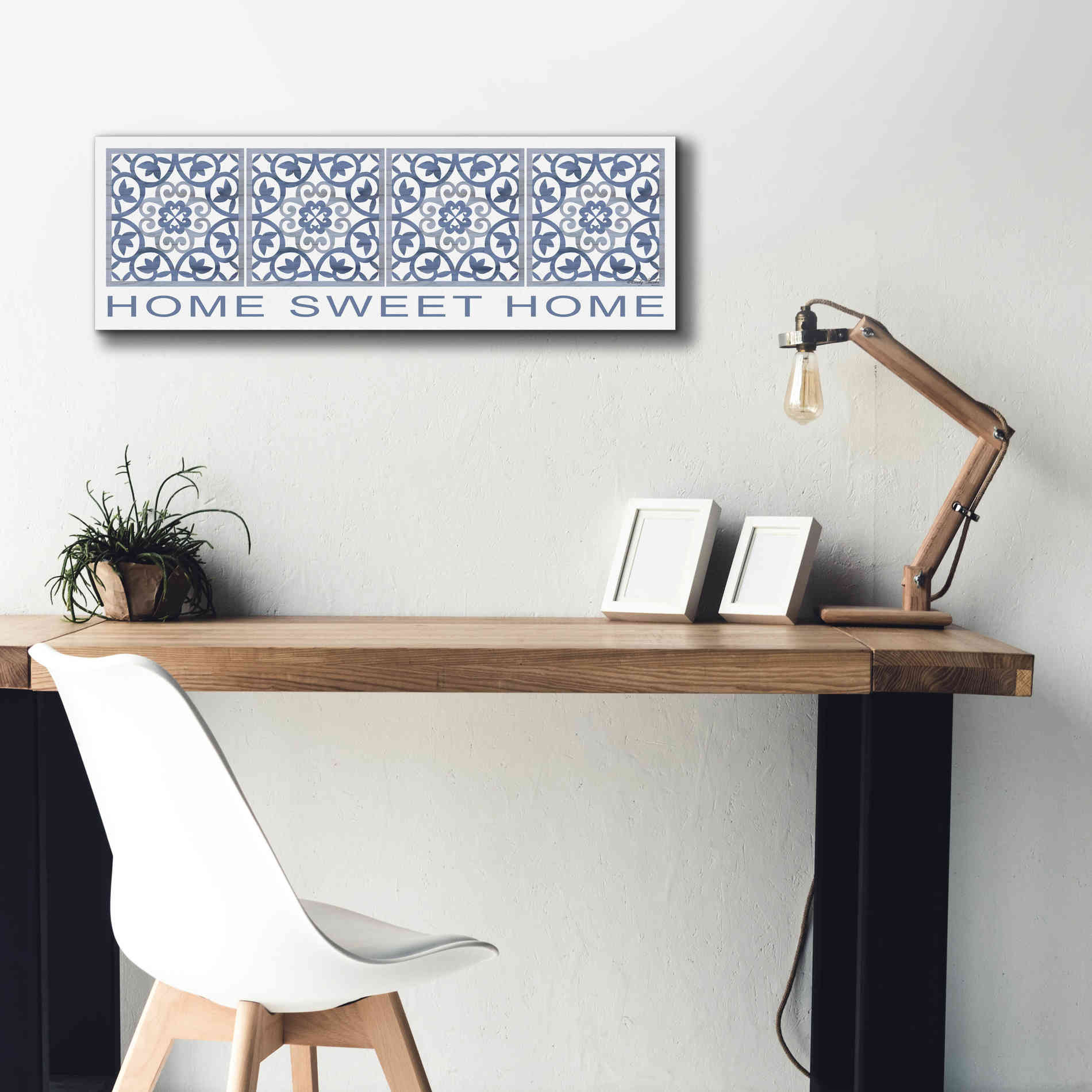 'Home Sweet Home Pattern' by Cindy Jacobs, Canvas Wall Art,36 x 12