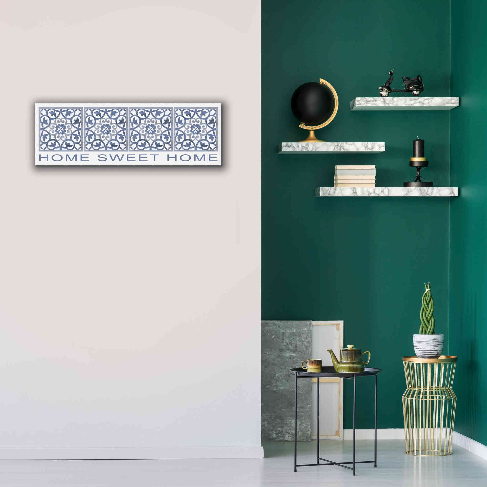 'Home Sweet Home Pattern' by Cindy Jacobs, Canvas Wall Art,36 x 12