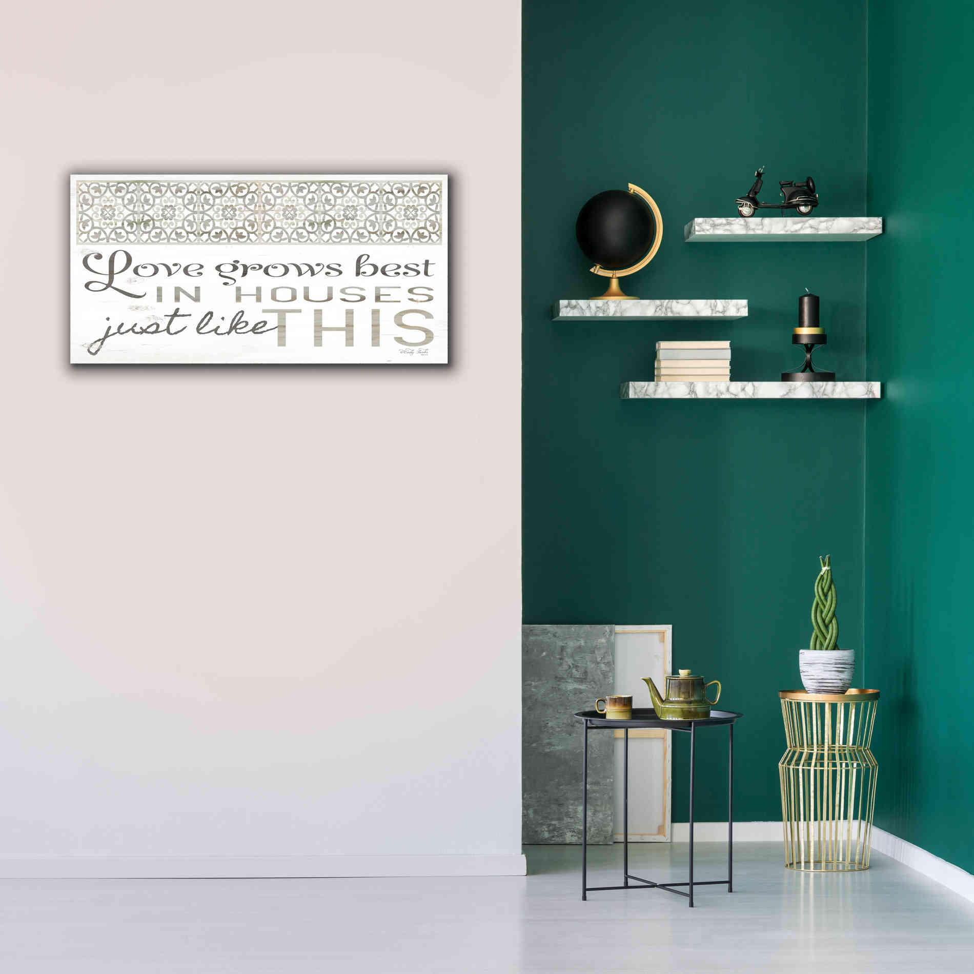 'Love Grows Best' by Cindy Jacobs, Canvas Wall Art,40 x 20