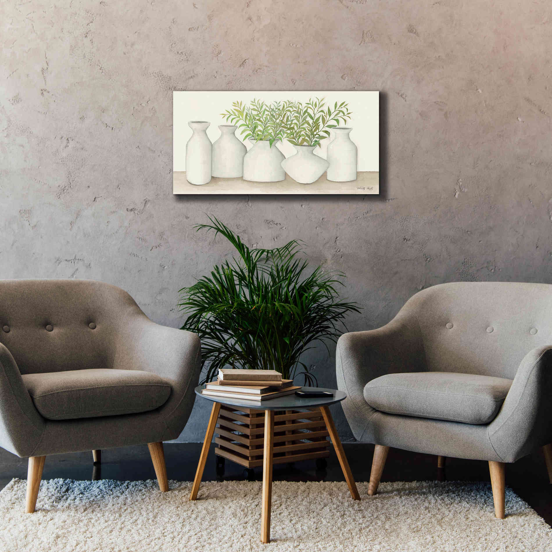 'Simplicity in White II' by Cindy Jacobs, Canvas Wall Art,40 x 20