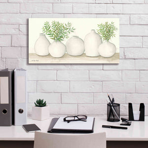 'Simplicity in White I' by Cindy Jacobs, Canvas Wall Art,24 x 12