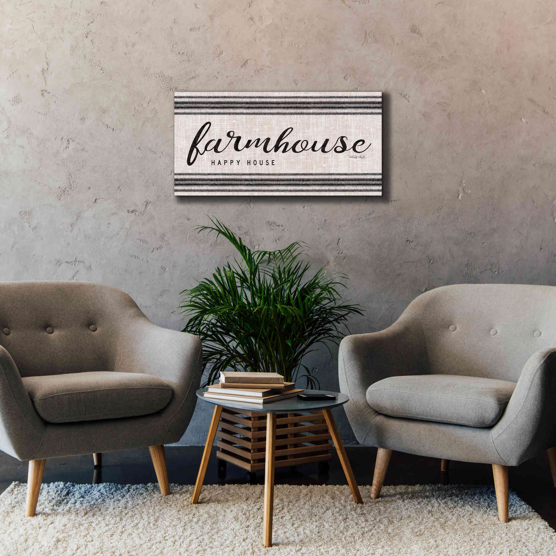 'Farmhouse Happy House' by Cindy Jacobs, Canvas Wall Art,40 x 20