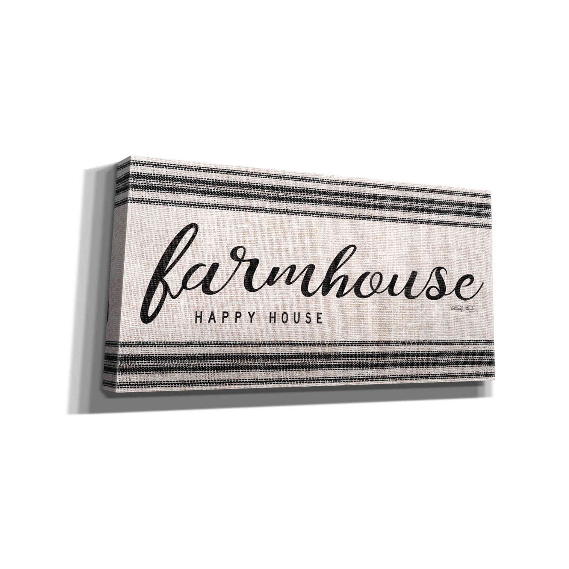 'Farmhouse Happy House' by Cindy Jacobs, Canvas Wall Art
