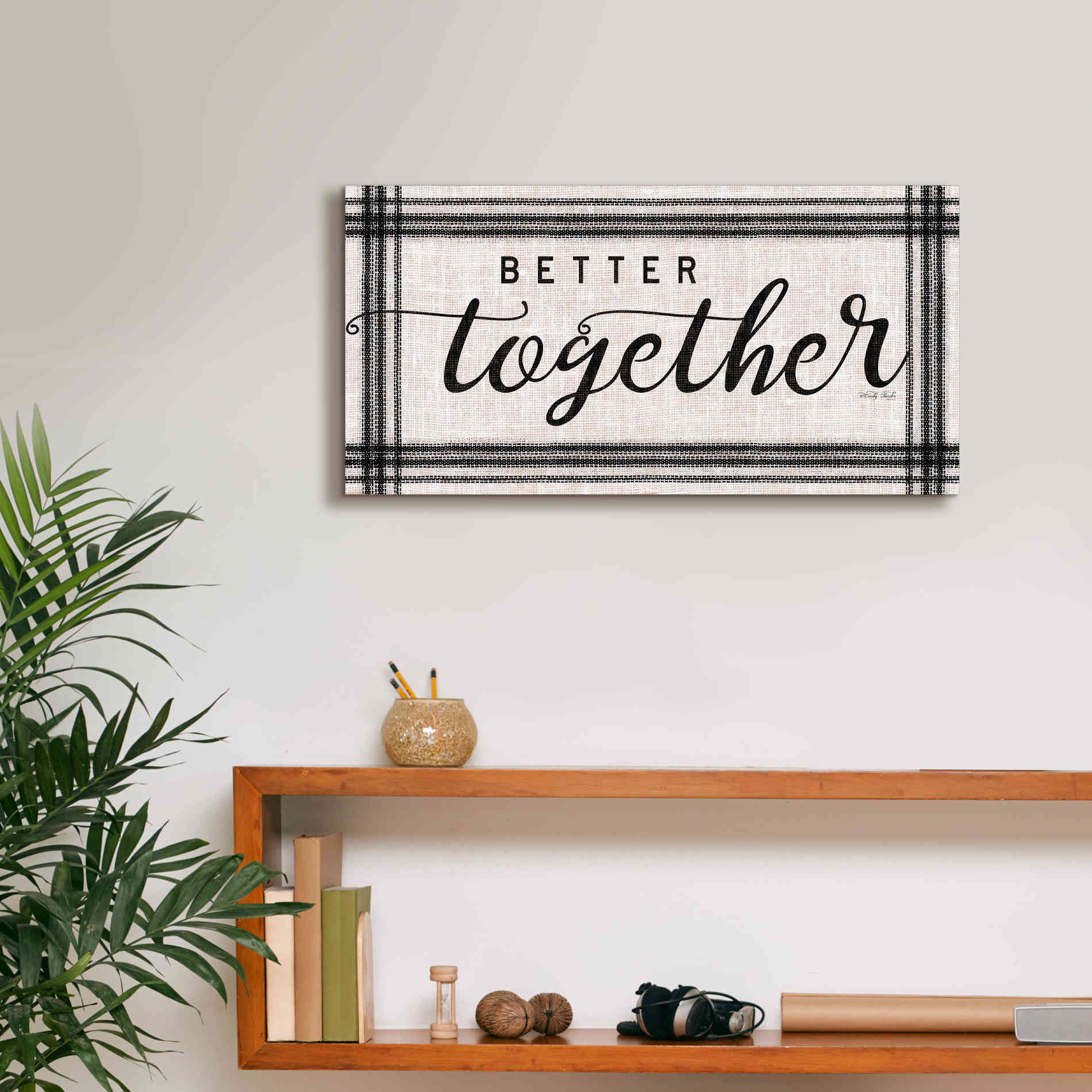 'Better Together' by Cindy Jacobs, Canvas Wall Art,24 x 12