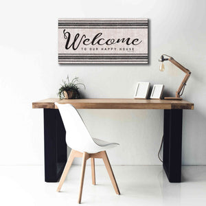 'Welcome to Our Happy Place' by Cindy Jacobs, Canvas Wall Art,40 x 20
